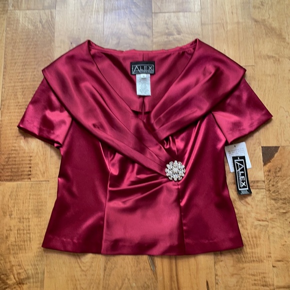 Alex Evenings Tops - NWT ALEX Evenings Burgundy Cocktail Blouse M